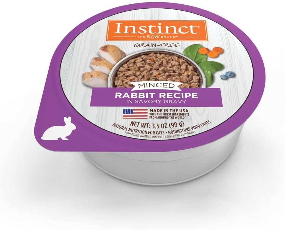 Grain Free Minced Recipe with Real Rabbit Natural Wet Cat Food, 3.5 Oz. Cups (Case of 12)
